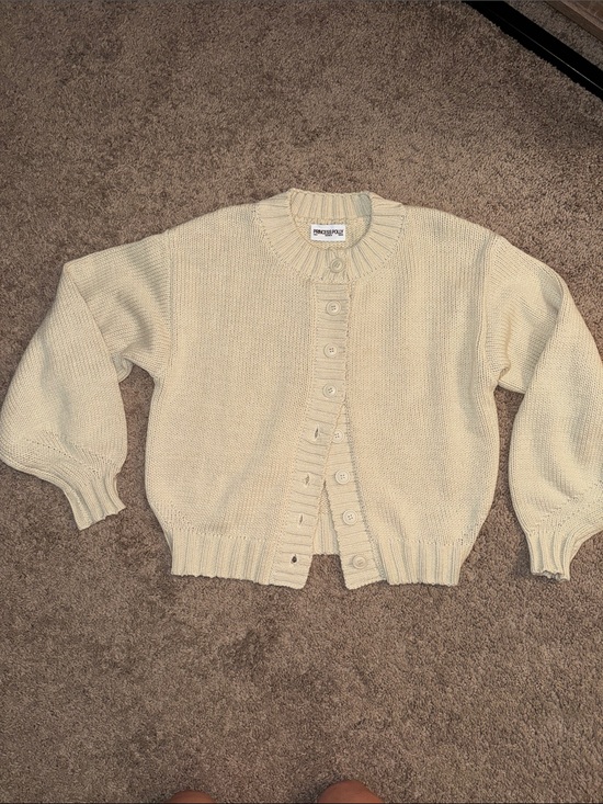 Princess Polly Sweaters - Princess Polly Cream Knit Button-Up Cardigan